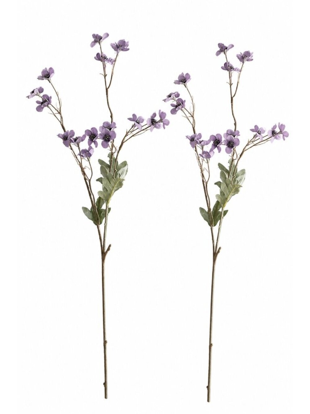 Dusty Lavender Faux Flower Stem Set Purple Wildflower Spray Cottagecore Floral D